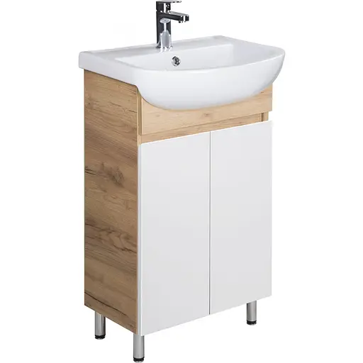 Тумба Мойдодир Oslo 50 Wood з умивальником Arteco 50 дуб крафт/Білий - фото 1