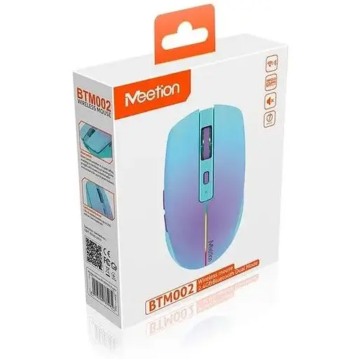 Компьютерная мышь Mееtion BTM002 RGB 1000-1200-1600 dpi 6 кнопок USB 2.4G беспроводная игровая фиолетовая - фото 6