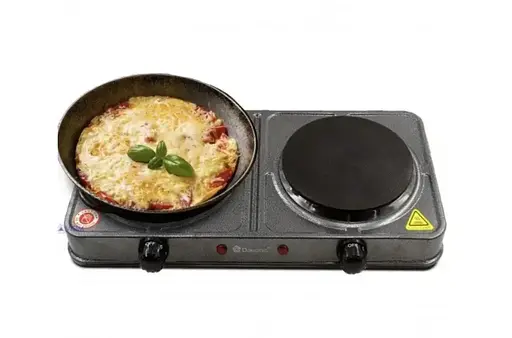 Електроплита Domotec MS-5822 — дискова настільна плита на 2 конфорки, 2000 Вт - фото 2