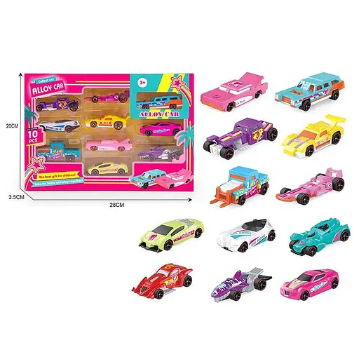 Набір машинок з металопластиковим корпусом, 10 яскравих моделей 86038