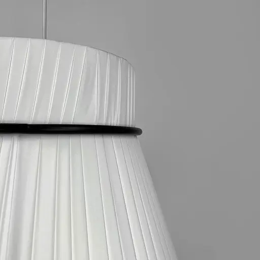 Дизайнерський світильник із полімерним конусним абажуром Ø40x32 см Line F MJ241-400 x 320 Білий - фото 3