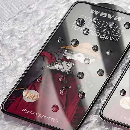 Захисне 2.5D скло Epik Weva AirBag тех.пак для Apple iPhone 11 Pro/X/XS 5.8 Чорний - фото 2