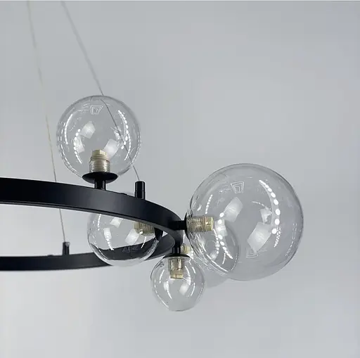 Світильник з 15 прозорими плафонами-кулями різного діаметру | Арт. AT 32/15 BK | Line F - фото 6