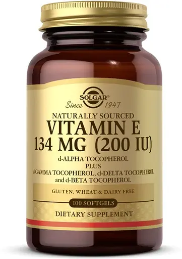 Вітаміни та мінерали Solgar Vitamin E 134 mg (200 IU) Mixed Tocopherols, 100 капсул