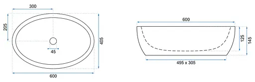 Умивальник Rea Melania white/gold накладний REA-U1050, Золотий - фото 6