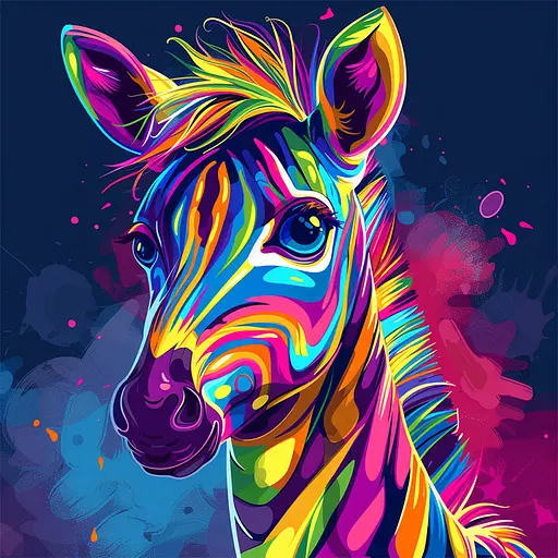 Алмазна мозаїка "Яскрава зебра" Brushme BH032 неповна викладка 25х25 см - фото 2