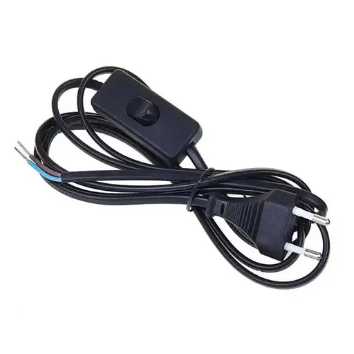 Шнур-бра с выключателем Synergy ШВВП 2x0.75 мм², 1.5 м Черный