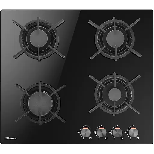 Варочная поверхность газовая на стекле Hansa 59 см чугун черная