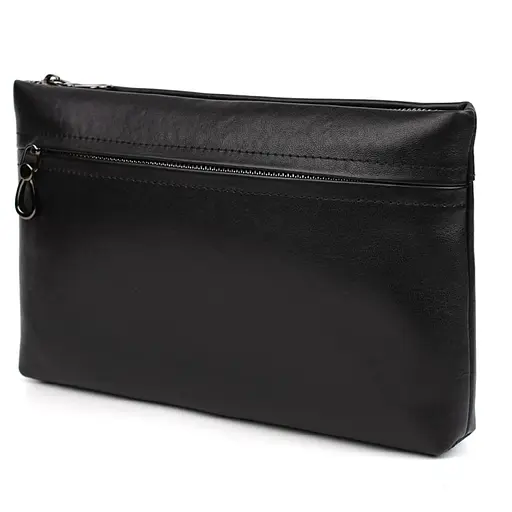 Кожаный клатч для мужчин черный John McDee 24х5х14.5 см sum0028465 - фото 4