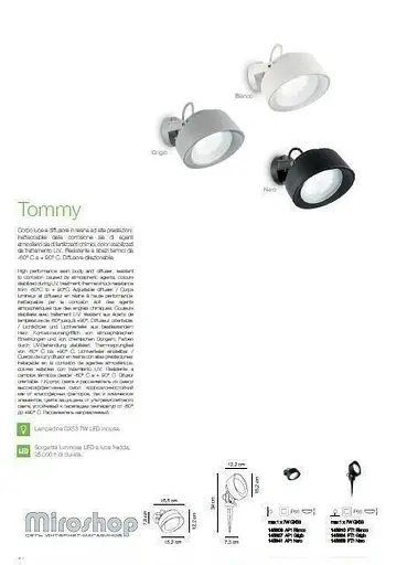 Парковий світильник Ideal Lux TOMMY PT1 NERO (145358) - фото 3