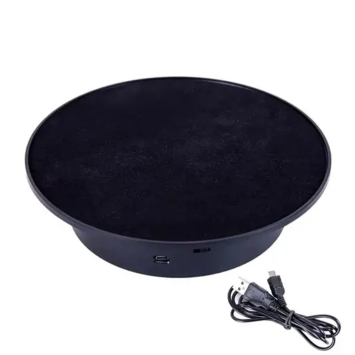 Поворотний стіл для предметної зйомки і 3D фото Heonyirry C366, діаметр 20 см, чорний вельвет (101083)