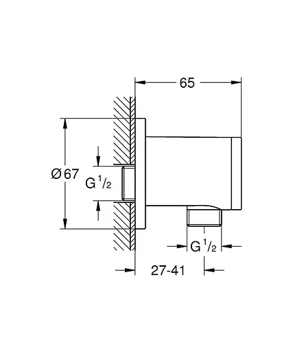 Подключение для душевого шланга Grohe Tempesta 28671001, Хром - фото 4