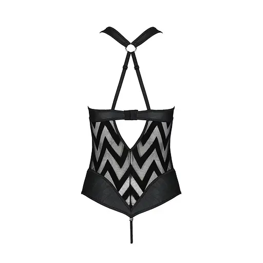 Сетчатый боди с халтером и ритмичным рисунком Hima Body black - Passion L/XL - фото 4