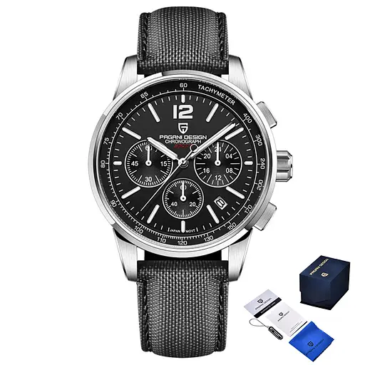 Наручний годинник чоловічий YS008 Silver-Black Pagani Design acs0031089