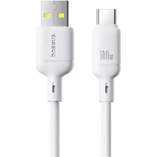 Кабель Baseus Silky Series USB-A to USB-C 100W 1m White (P10377703213-00) [155535] - фото 1