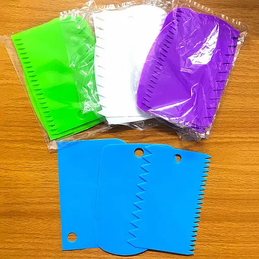 Набор кондитерских шпателей скребков для моделирования мастики и украшения тортов, кексов (3 штуки), Kitchen Master Бирюзовый 84798 - фото 3