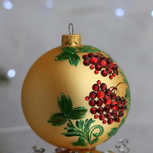 Елочное украшение Санта Шоп Стразы Калина стекло (4820001105247) - фото 2