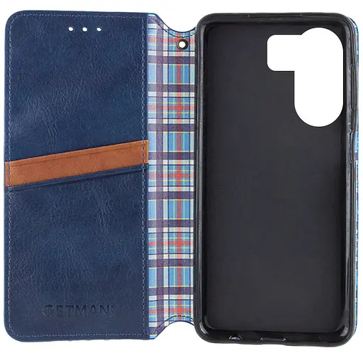 Чехол-книжка Getman кожаный Cubic PU для Xiaomi Redmi 13Coco C65 Синий - фото 4