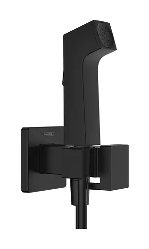 Набор гигиенического душа (запорный вентиль) Hansgrohe E EcoSmart+ на смешанную воду MattBlack 29233670, Черный матовый - фото 1