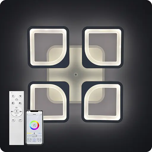 Люстра світлодіодна 517 Light 3color з пультом 96Вт Білий (01721) - фото 7