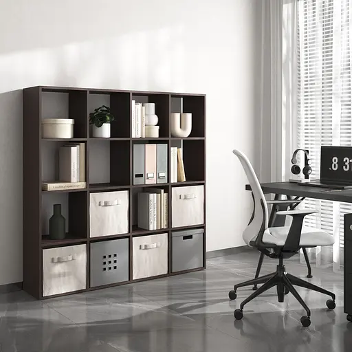 Книжкова полиця стелаж Vays M-14 з 16 комірками ЛДСП 143x29x143 см для дому офісу дитячої або вітальні - фото 3