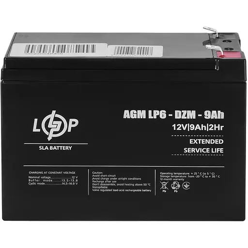 Аккумулятор LogicPower LP 6-DZM-9 Ah тяговый свинцово-кислотный (LP12654) - фото 1