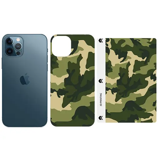 Захисна плівка SKLO Back тил+грані Camo для Apple iPhone 12 6.1 Зелений/Army Green