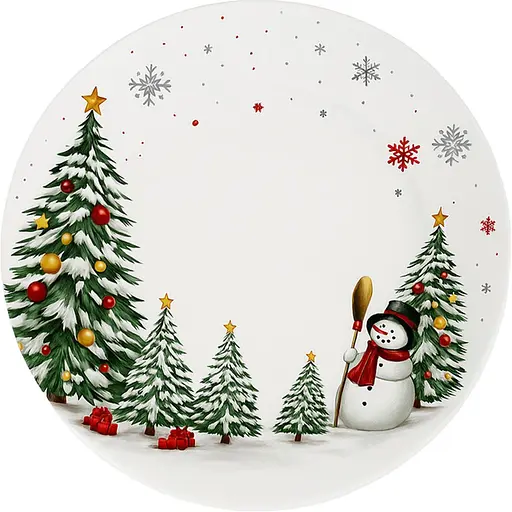 Тарілка обідня Christmas Tree 26 см порцелянова Yiwu SG-32-1