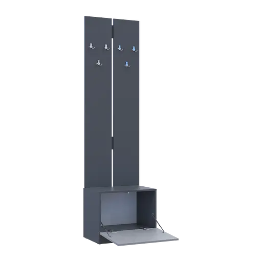 Вішалка з тумбою Doros Сола Графіт/Сірий ДСП 60х40х215 (44900343) - фото 4