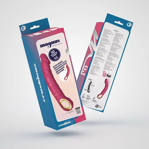 Вібратор Crushious Magnus Bend 22.5 см (рожевий) - фото 25