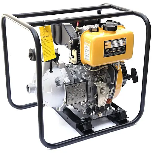 Мотопомпа дизельна Kipor KDP15H, продуктивність 83-133 л/хв, 43-70 метрів висота напору + гофра
