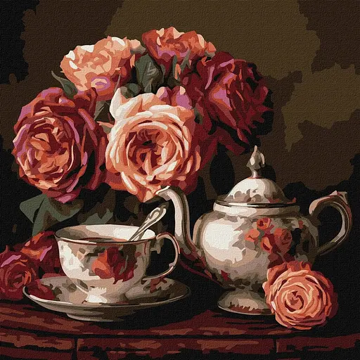 Картина по номерам "Троянди в темряві" ©art_selena_ua KHO3331, 40x40 см