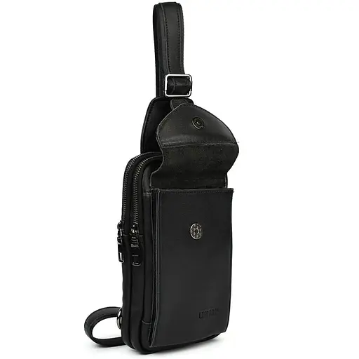 Мужской кожаный слинг на два отделения LIMARY 30х16.5х5 см sum0028213 - фото 6