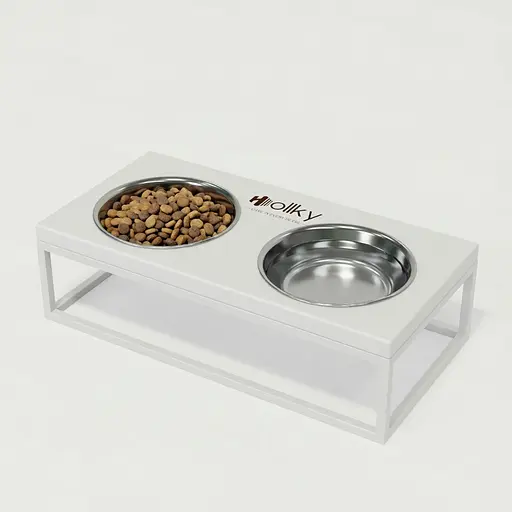 Hollky Base M — миски на підставці для середніх собак та великих котів (2 × 0,95 л)