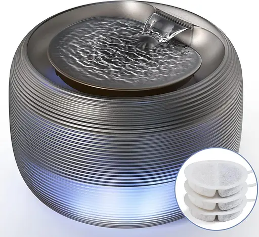 Фонтан для води для кішок, надтихий, фонтан для води для домашніх тварин об'ємом 84 рідких унції/2,5 л для кішок та собак