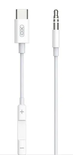 Кабель XO NBR211B Type-C (Male) - 3.5 (Male) аудиоконвертер белый - фото 1