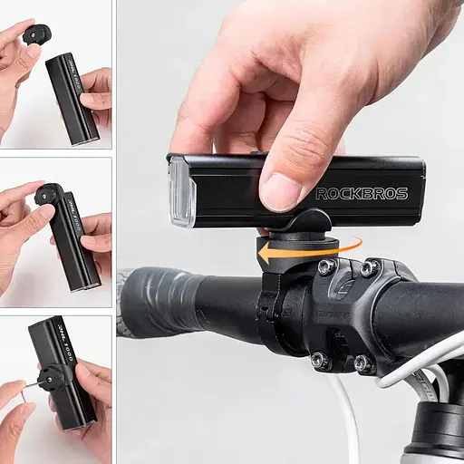 Велосипедна фара RockBros RHL1000 4500 mAh 1000 люменів, чорний - фото 3