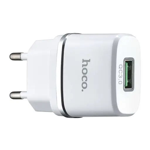 Сетевые зарядные устройства Hoco C12Q Smart QC3.0 charger (EU) Белый - фото 1