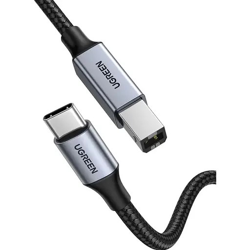 Кабель Ugreen US370 USB-C to USB-B 2.0m чорний [127972] - фото 3