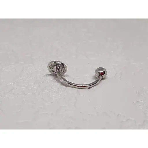 Золота сережка-пірсинг Гаразд з фіанітами. 3582594Б - фото 3