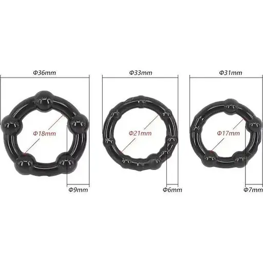 Кільце ерекційне Stay Hard Wo-sex ring набір кілець 3 шт - фото 4