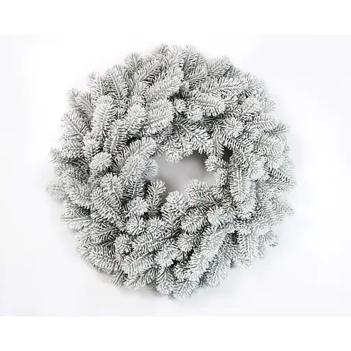 Вінок новорічний різдвяний Hvoya Premium з литої хвої засніжений 55 см
