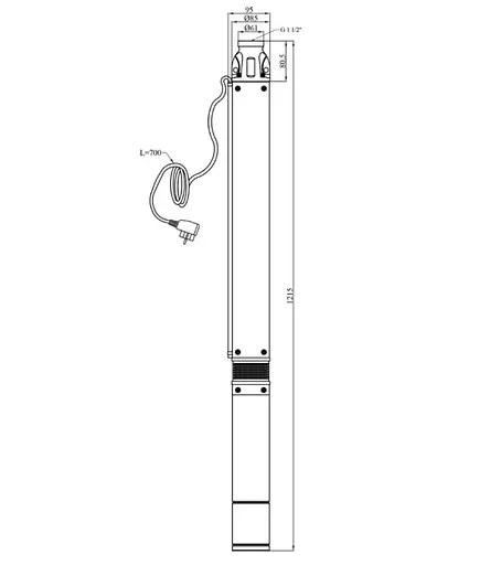 Насос глубинный центробежный многоступенчатый Pumpman 3.5КСЕМ3-16-1,1 кВт Hmax 89 м Qmax 5,4 куб.м 1100 Вт (CV032266) - фото 6