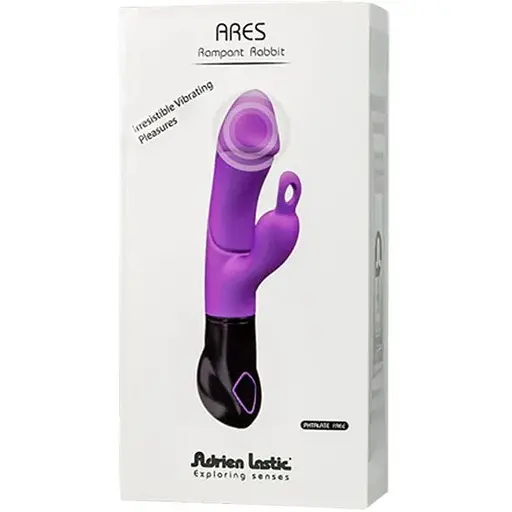 Вібратор-кролик Adrien Lastic Ares з петелькою для пальця на батарейках 8 режимів роботи - фото 4