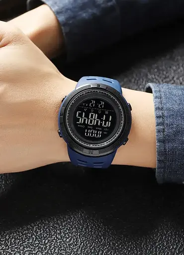 Спортивний наручний годинник Skmei 2070 (Сині з чорним циферблатом) - фото 6