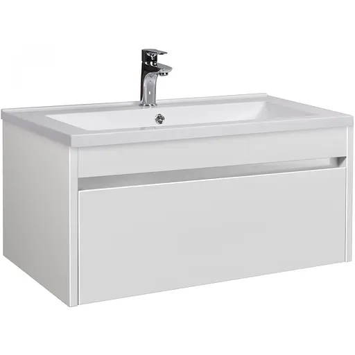 Тумба Мойдодир Prime 80-А з умивальником Cosmo 80 підвісна Білий - фото 1