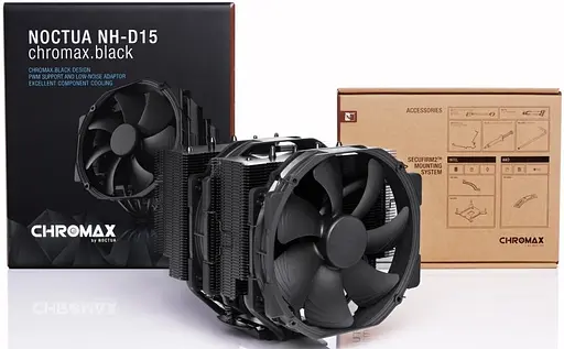 Кулер для процессора Noctua NH-D15 Chromax Black 1700 AM5 (NH-D15 CHROMAX.BLACK) Б/у - фото 3