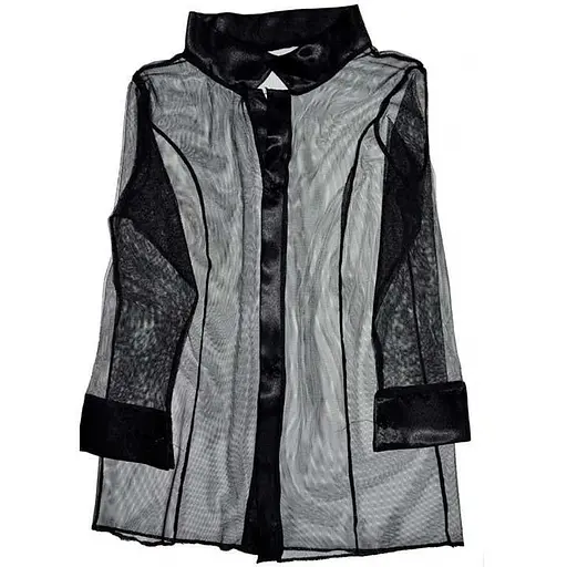 Жіночий халат-сорочка прозорий XS/S/M Чорний K000689 - фото 2