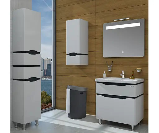 Пенал підлоговий Sanwerk "Алесса" 35 сірий, правий (MV0000348), Сірий - фото 2