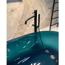 Змішувач для ванни на підлогу Paffoni Light black matt LIG032NO, Чорний матовий - фото 5